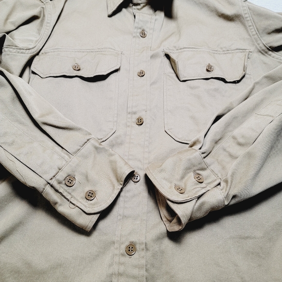Vintage 1950s Khaki Shirt Fordham Clothing Co. Rare Excellent Condition size 15 - Picture 5 of 9